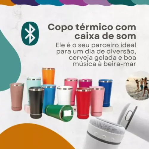 Copo Termico Musical 420ml - Cor: Branco