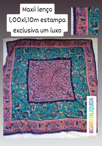 Maxi Lenço 1,00x1,0m Estampa Exclusiva