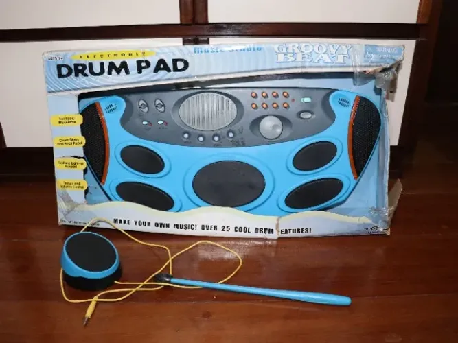 Bateria de brinquedo antiga Drum Pad Groovy Beat