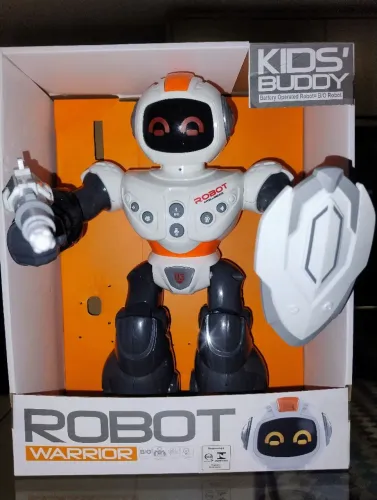 Brinquedo robô movimento atira