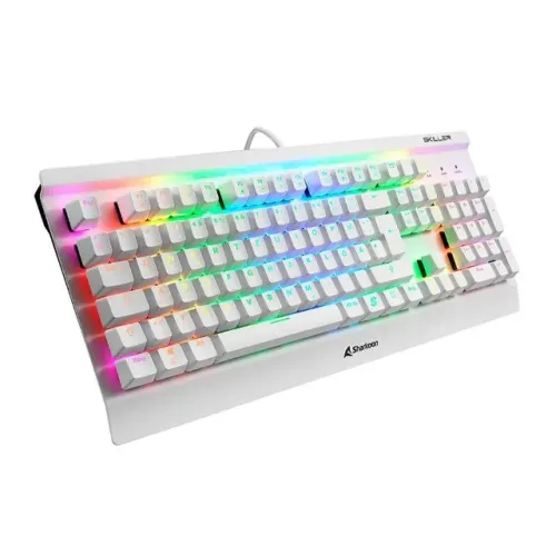 Teclado Gamer Sharkoon Shark Skiller Mech SGK3, RGB, Switch Kailh Blue, Branco - SKILLER-S