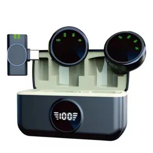 Microfone de Lapela 2 em 1 Tipo-C H´maston (MK19)