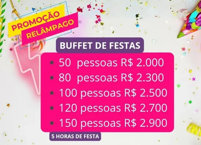 Buffet infantil ou adulto