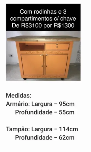 Armário de qualidade com 3 fechaduras e rodinhas