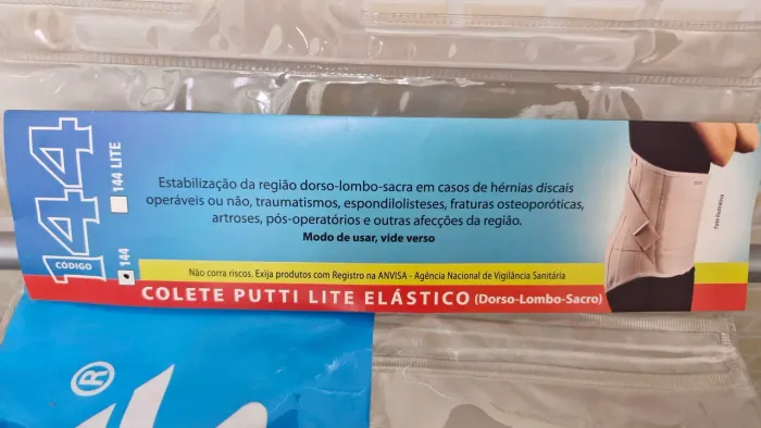 Colete Putti Lite Elástico 144 - Dorso-Lombo-Sacro