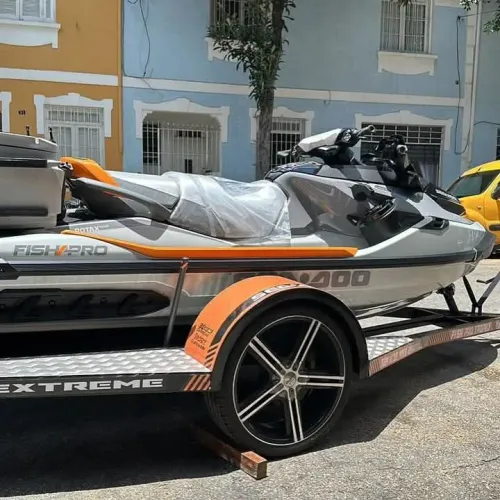 CARRETINHA JET SKI GALVANIZADA A FOGO REBAIXADA.