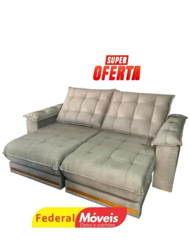 Sofá Retrátil e Reclinável 2,30m Pillow 30cm Novo - Oferta Imperdível
