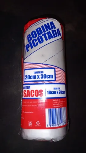 Rolo sacola de mercado - Bobina picotada c/ 500un