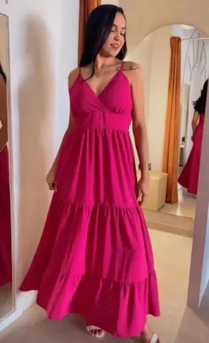 Vestido longo duna rosa lindo