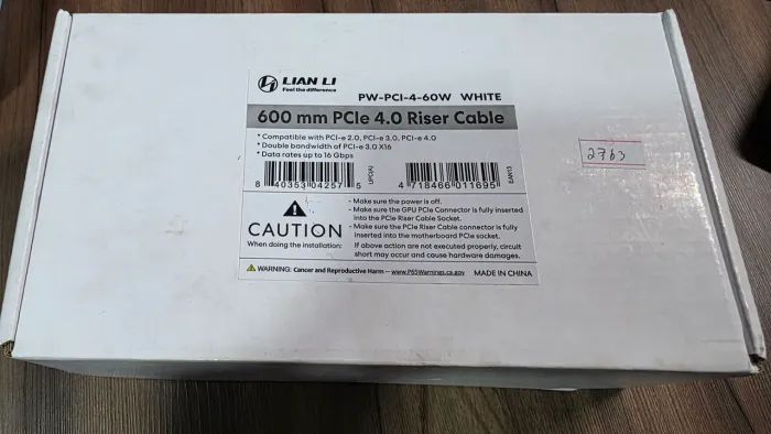 CABO RISER LIAN LI, PCI-E 4.0, X16, 600MM, WHITE<br>PW-PCI-4-60W