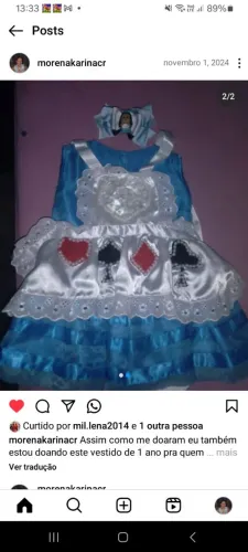 Vestido Temático Alice no País das Maravilhas - 1 ano