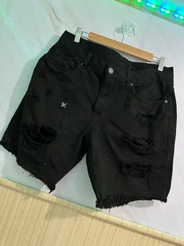 bermuda jeans preta 