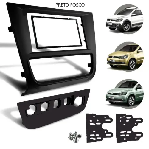 Moldura Painel Acabamento Multimídia 2din 7''Polegadas para o Gol Saveiro Voyage G6
