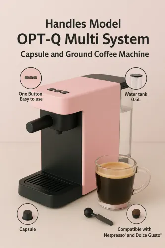 Máquina de Café Expresso -Multi Cápsulas OPT-Q. ( cor rosa)