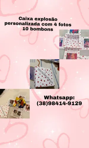 Caixa explosão personalizada com fotos