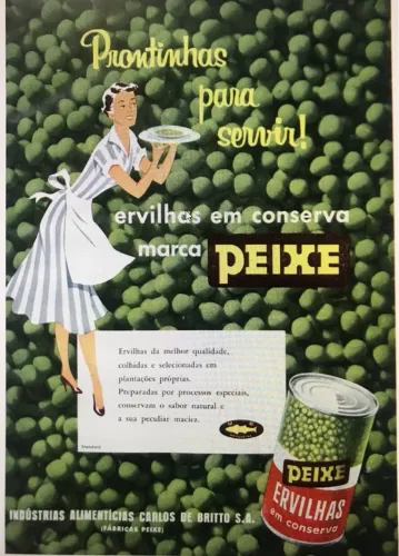 Cartaz propaganda ervilha peixes
