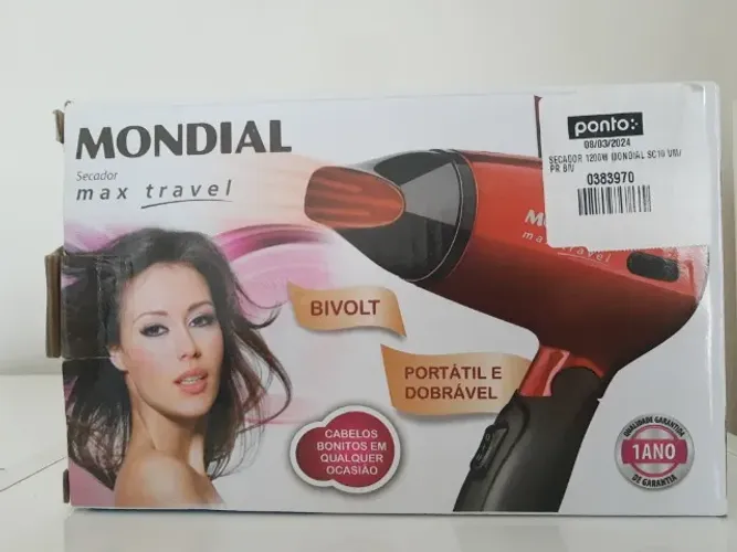 Secador de Cabelo Mondial Portátil 1200w Bivolt