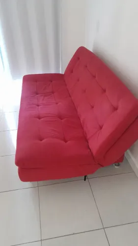 Sofá cama 3 lugares vermelho