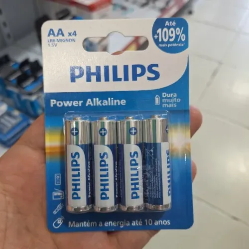 Pilha Alcalina AA 4 Unidades Philips