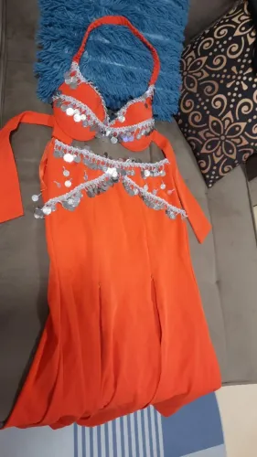 Conjunto de dança do ventre laranja