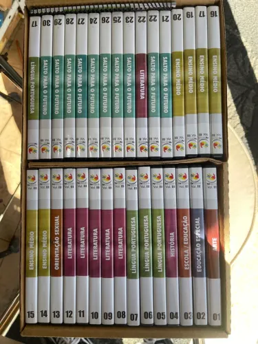 31 DVDS em Coleção Completa de Livros Didáticos secretaria educação distância