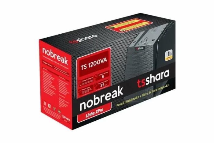 Nobreak 1200VA TS Shara Universal, Bivolt Chaveada, 6 Tomadas - 4502