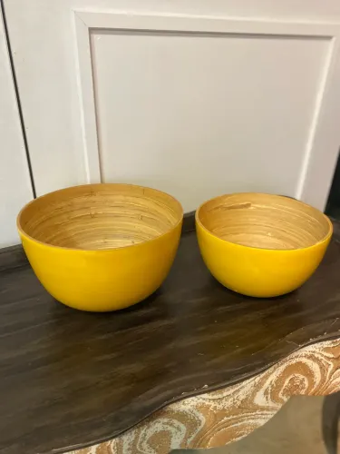 Bow vasos de bambu servem como saladeira ou só peça decorativa ou até mesmo jm cachepo 