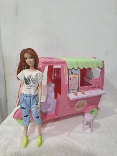 Combo Barbie e sorveteria foodtruck carrinho
