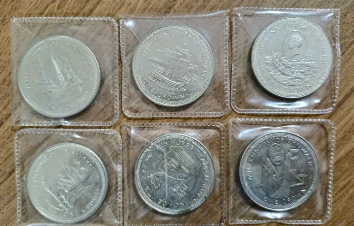 Set 6x moedas 1979 Ilha de Man Comemorativa 1 Crown