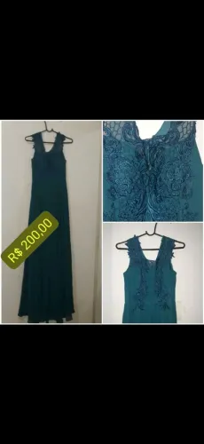 Vestido de festa verde tamanho 40, usado apenas 1x