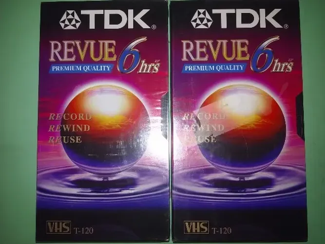 Fita Cassete Tdk Revue Premium Quality T120 - Kit Lacrado Fitas VHS TDK Revue com 6 horas 