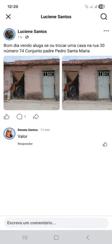 Vendo uma casa ou troco