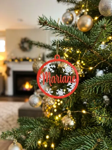 Enfeite de Natal Personalizado com Nome em Impressão 3D | Bola Decorativa para Árvore de N