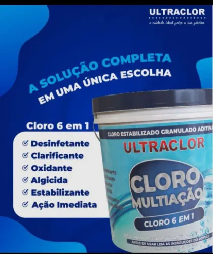 CLORO MULTIAÇÃO 6 EM 1 ULTRACLOR - 10 KG, TEOR ATIVO 42%