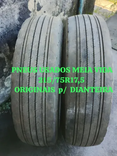 PNEUS USADOS 215/75R17,5 ORIGINAIS p/ DIANTEIRA PNEUS MEIA VIDA 215 PNEUS 215/75R17,5