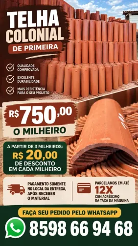 Telha colonial primeira 