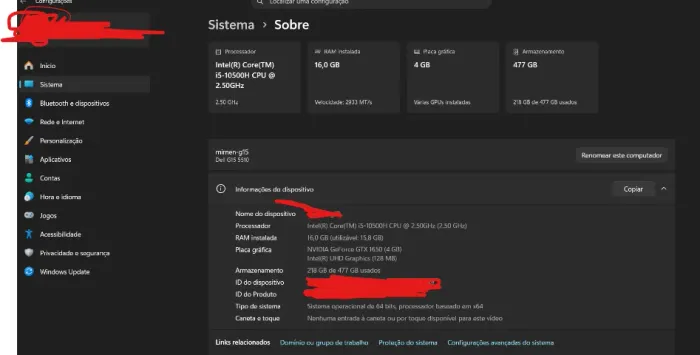 Notebook Dell G15