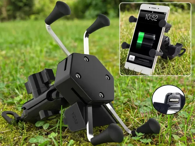 Suporte Celular para Moto com USB - Carrega Enquanto Pilota - Entrega Hoje 