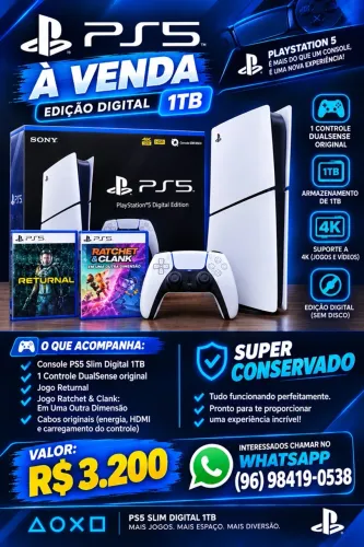 PS5 mídia digital 