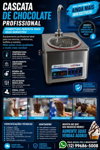 Cascata de Chocolate Profissional NOVA - Aumente suas Vendas