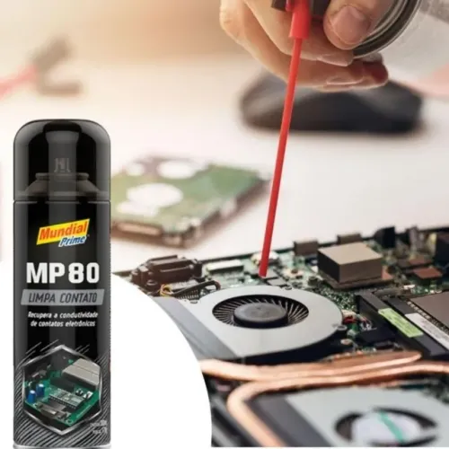 Limpa Contato Elétrico MP80 Mundial Prime, Spray 300ml, Remove Oxidação e Poeira