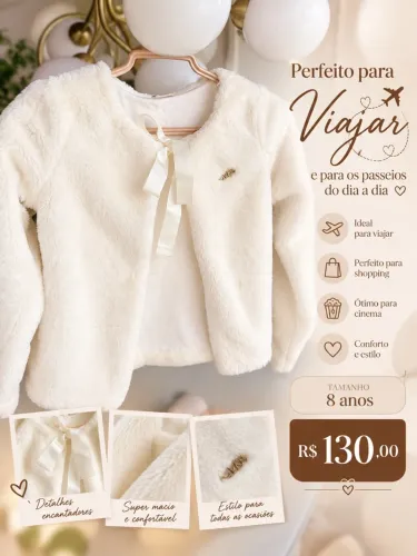 Casaco elegante estilo princesa