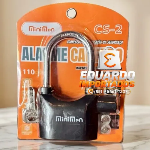 Cadeado Alarme Antifurto 110dB CS-2 + Chaves Reserva