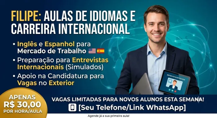 Aulas de inglês e espanhol individual