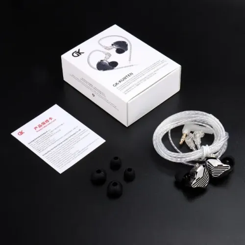 GK-KUNTEN Fones de Ouvido Intra-Auriculares Esportivos HiFi Dinâmicos. Entrada USB-C