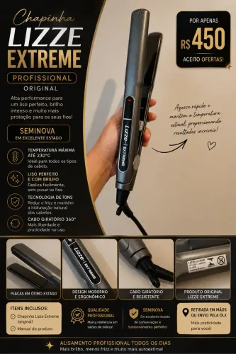 Chapinha Lizze Extreme Profissional Original | Seminova | Excelente Estado