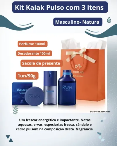 Kit Kaiak Pulso Masculino 3 Itens Natura