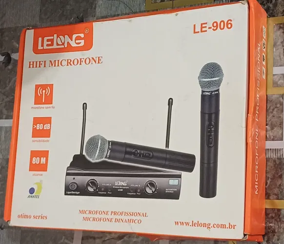 Microfone Duplo Sem Fio Lelong LE-906