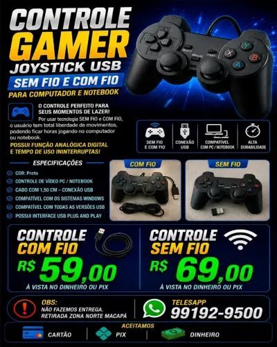 Controle Gamer Usb