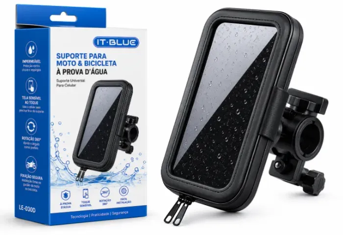 Suporte Celular Para Moto Impermeável À Prova D'Água - Novo - Ditudo Tech e Variedades